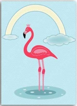 Postkarte Flamingo