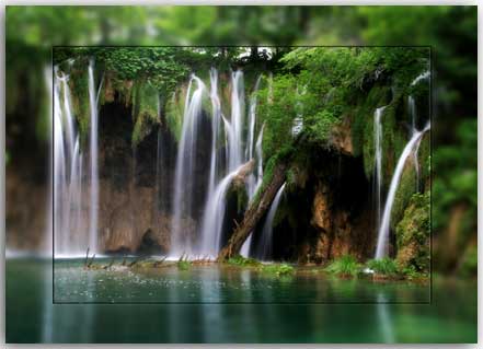 Postkarte Wasserfall