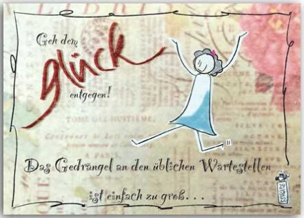 Postkarte Geh dem Glück entgegen